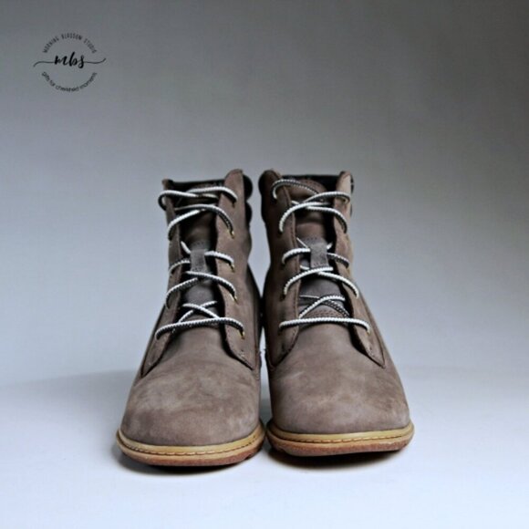 EUC Timberland Earthkeepers Amston Wedge Ankle Boots Gray Black Women 7 - Picture 3 of 13